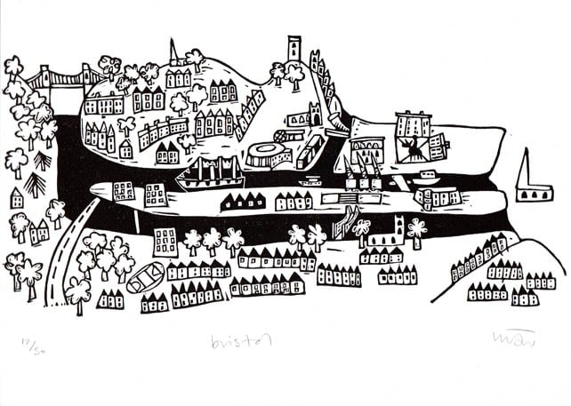 Lino Print - Bristol