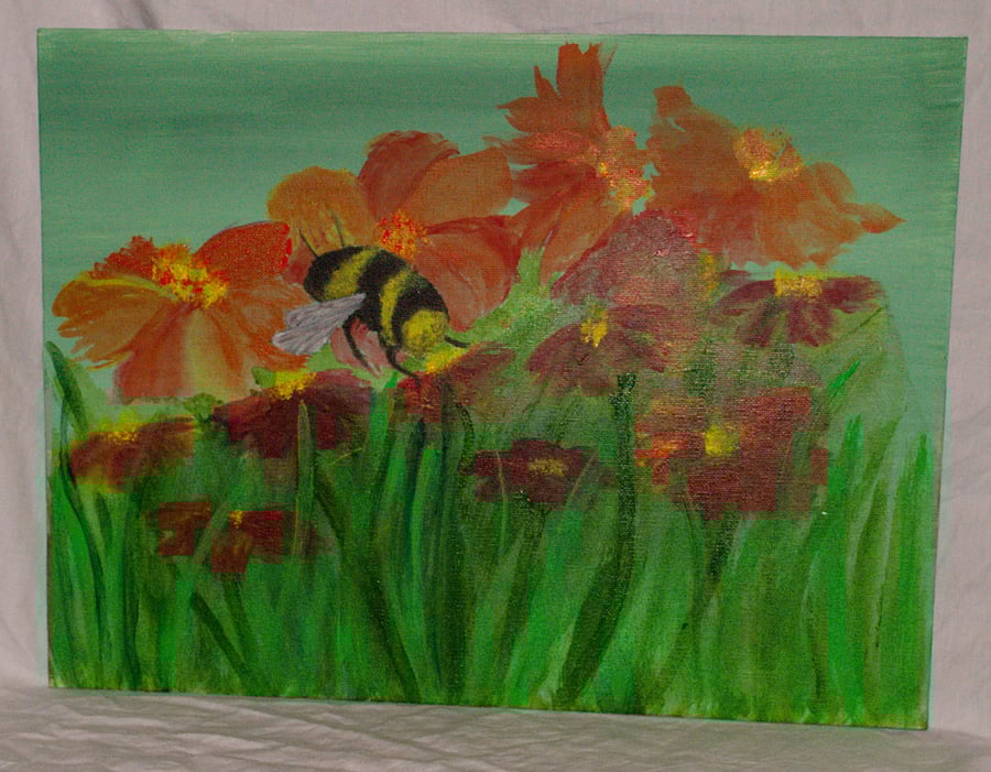 Original acrylic Bee painting
