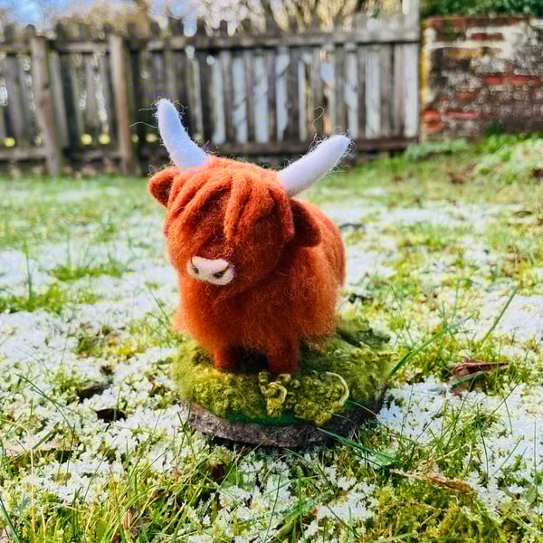 Bessie the needle felted Highland Cow - countryside gift - Handmade Coo 