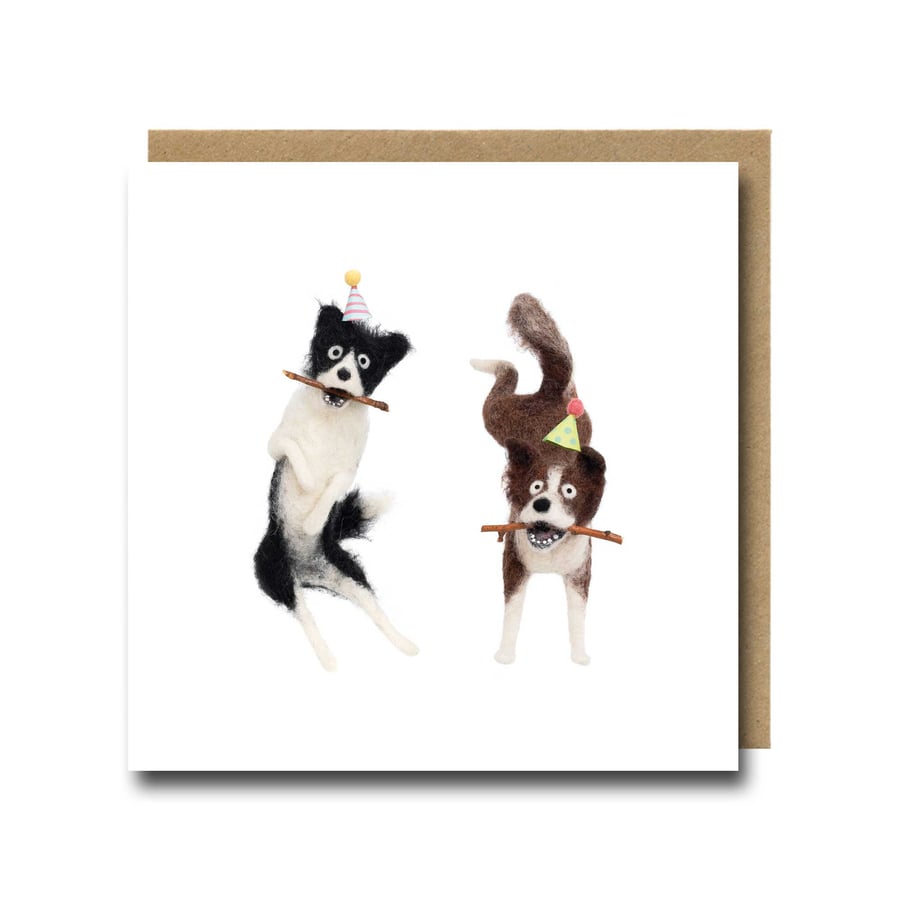 Border Collie Birthday Card – Needle Felt Dog Lover Print