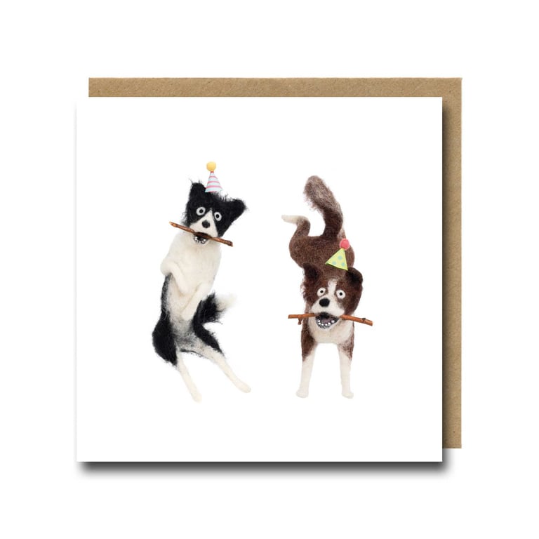 Border Collie Birthday Card – Needle Felt Dog Lover Print