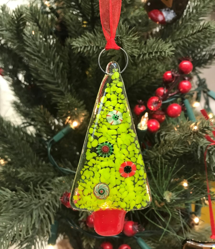 Fused glass Christmas Tree Decoration