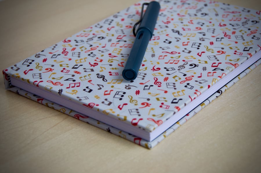 A5 Hardback Notebook with full cloth musical cover