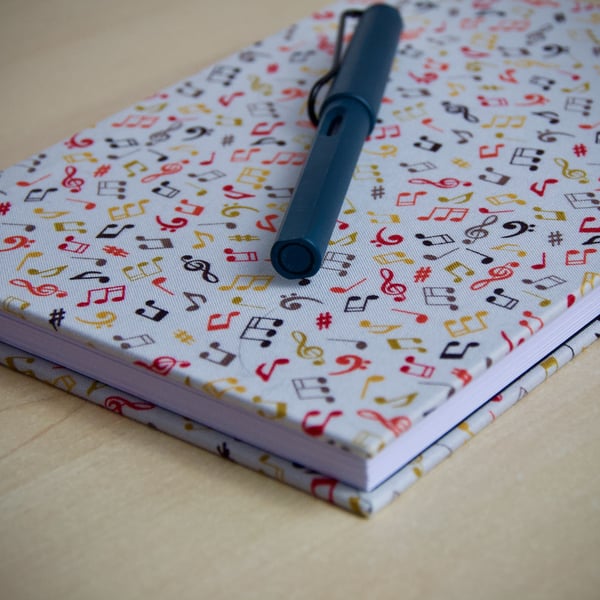 A5 Hardback Notebook with full cloth musical cover