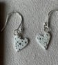Pretty, pure silver heart earrings with lovely bubbles texture.  - Image 2
