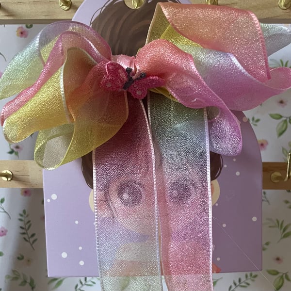 Back to School Hair Bow – Cute & Fun Hair Clip beautiful shimmery ribbon. 