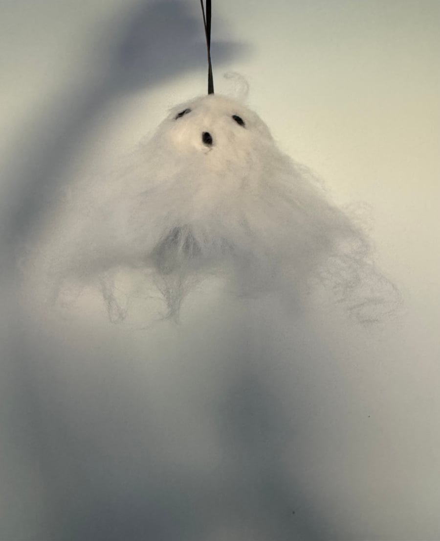 Felted Ghost Hanging Decoration 