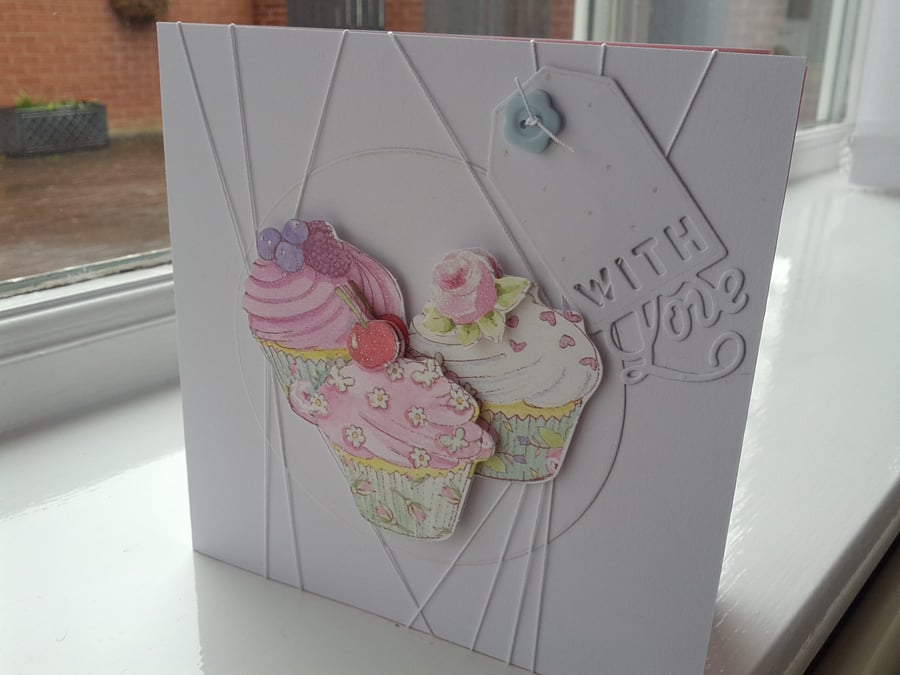 Trio of cupcakes birthday card