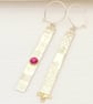 Red opal earrings, extra long earrings, mismatching, handmade, gemstone choice - Image 8