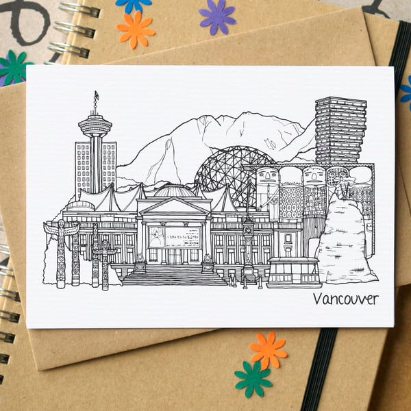 Vancouver Skyline Greetings Card