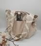 Tote bag, large in white and sand chevron with pockets.   - Image 2