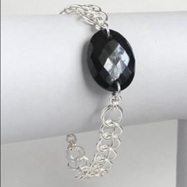 Men's Black Onyx Sterling Silver Bracelet