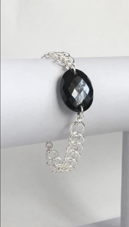 Men's Black Onyx Sterling Silver Bracelet