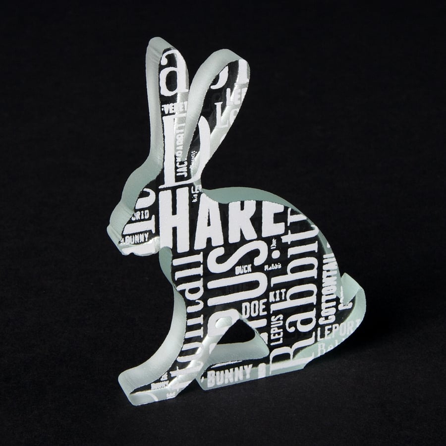 Words Hare Glass Sculpture