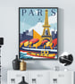Paris travel print, Paris retro city print, France travel poster - Image 3