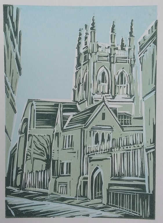 Merton College - Oxford linoprint