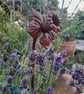 Handmade Rusty Metal Flower Garden Ornament Cottage Garden Plant Stake Daffodil