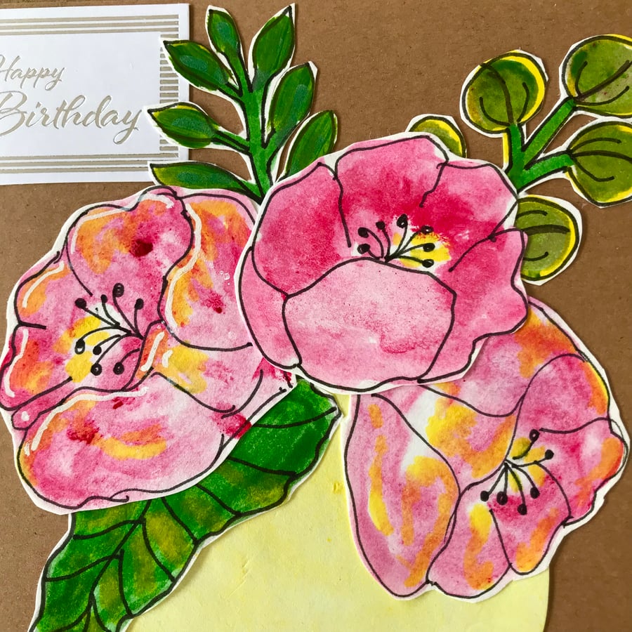 Hand painted birthday card 