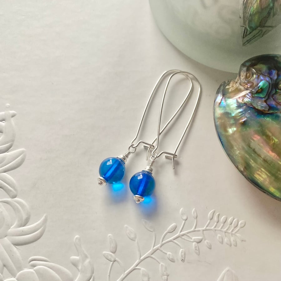 Baltic Blue Amber earrings
