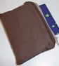 Brown Purse Zipped Coin Credit Card Size Purse Plain Dark Brown - Image 1