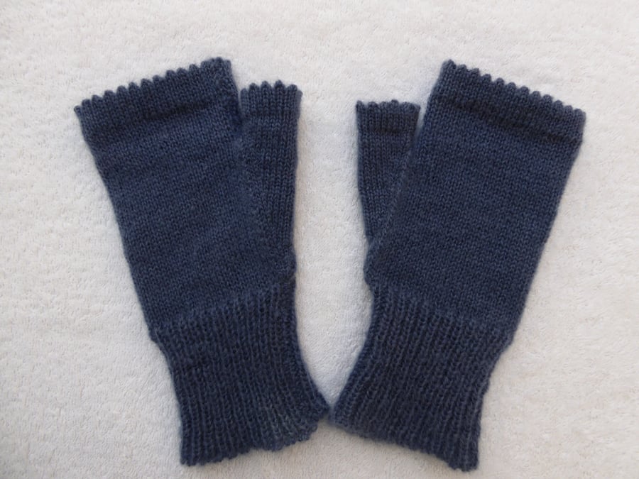 Fingerless Gloves  Machine Knit in Kid Mohair. Ladies Medium Gloves