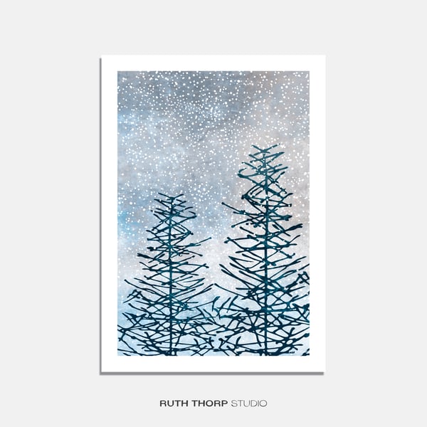 Treetops Illustrated Art Print