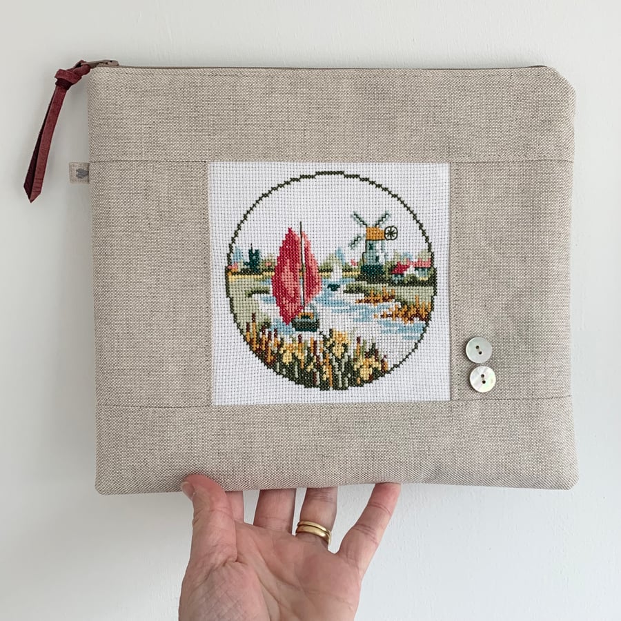 Linen and repurposed boat and windmill cross st... Folksy