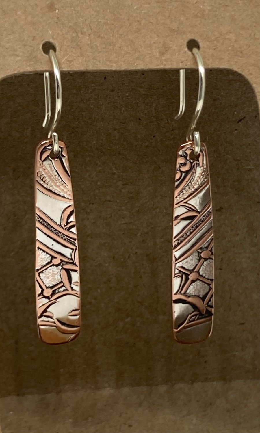 Reclaimed copper dangly earrings