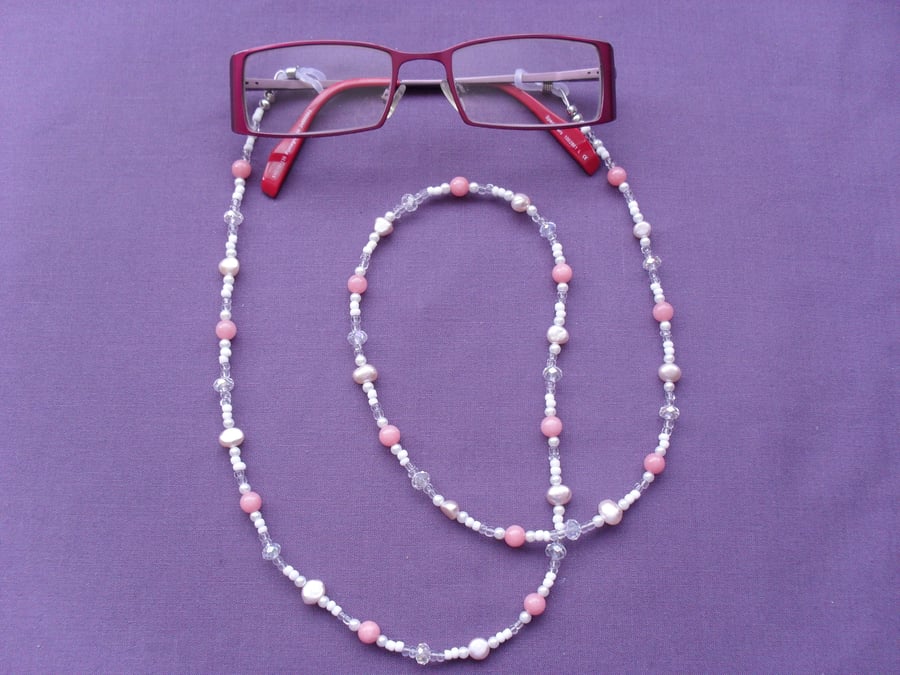 Freshwater Pearl and Crystal Spectacle Chain