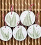 Wooden Christmas decorations - set of 5 decoupage ornaments - tree decorations