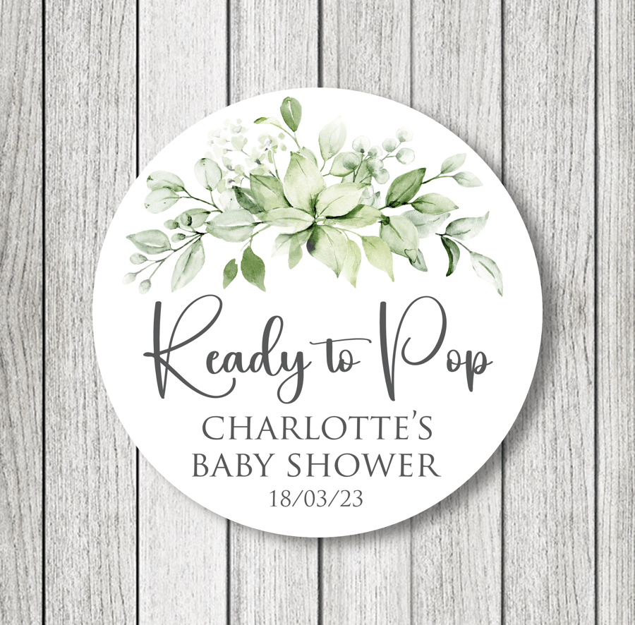 Ready To Pop, Baby Shower Stickers
