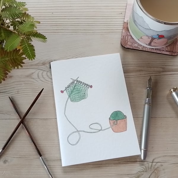 Hand Sewn Notebook with Original Knitting Design