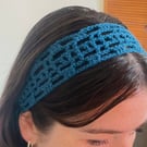 Blue Lace Crochet Headband