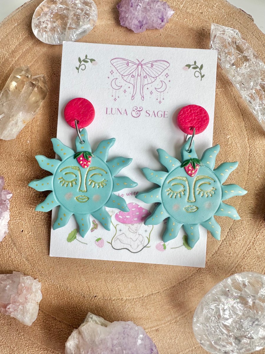 Strawberry Sunshine Polymer Clay earrings