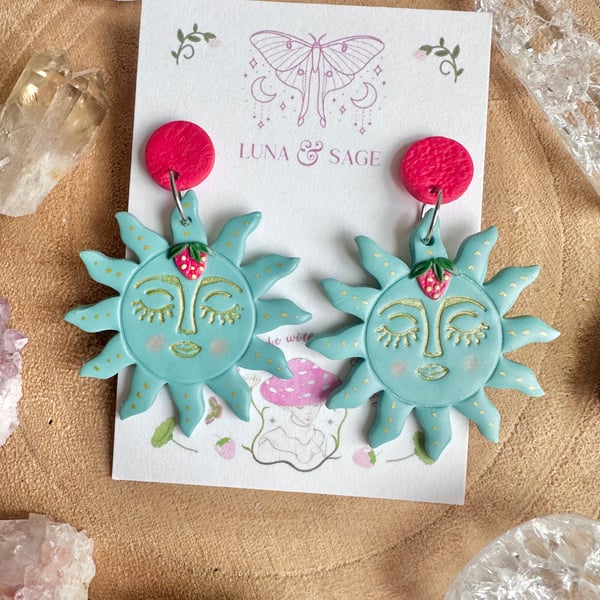 Strawberry Sunshine Polymer Clay earrings