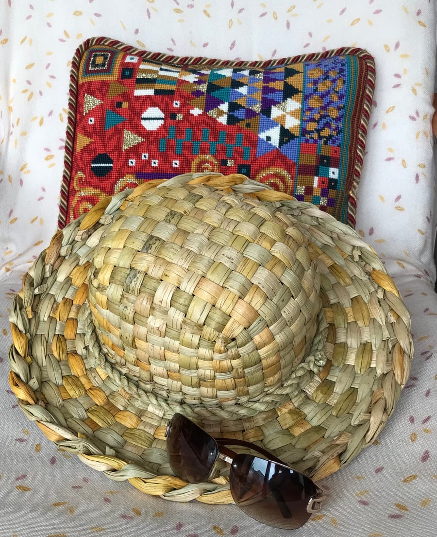 Rush Hat - Domed Boater - Sunhat - Wedding Hat - Handmade  in Cornwall  606
