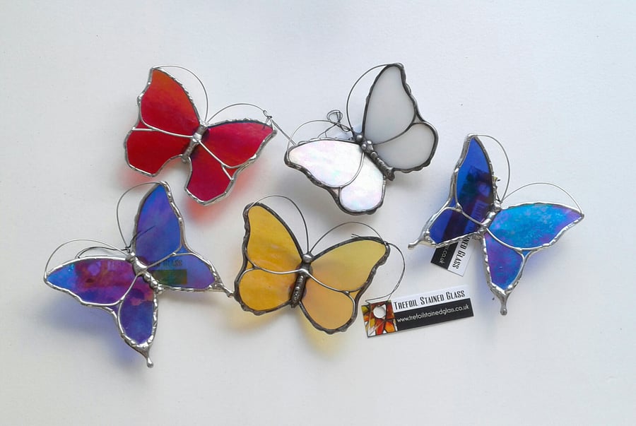 Stained glass butterfly magnet