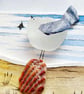 Sea Glass Seagull Picture, Quirky Coastal Wall Art, Handmade Beach Lover Gift - Image 9