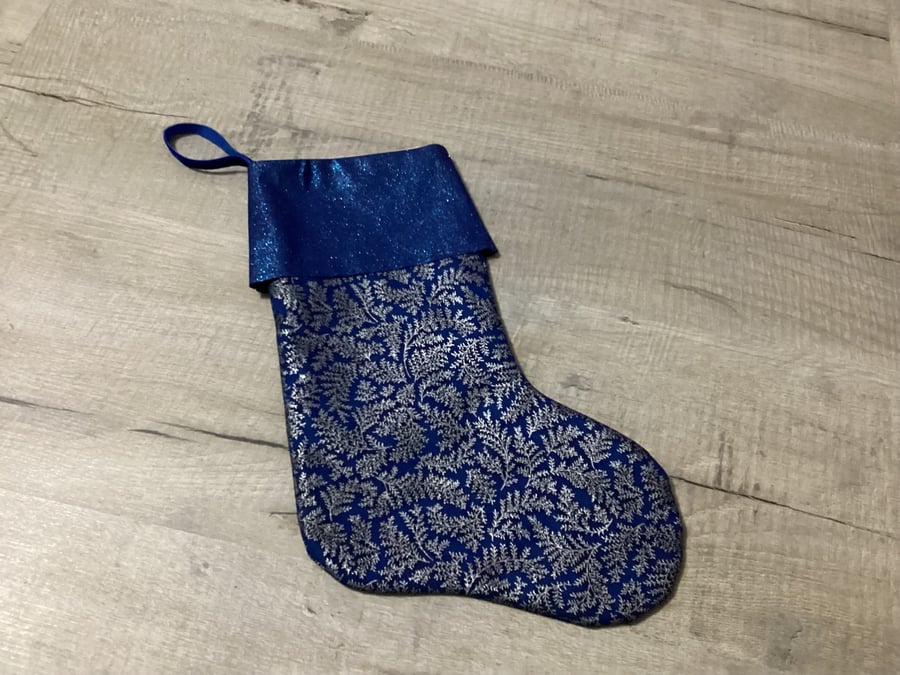 Blue metallic cotton stocking