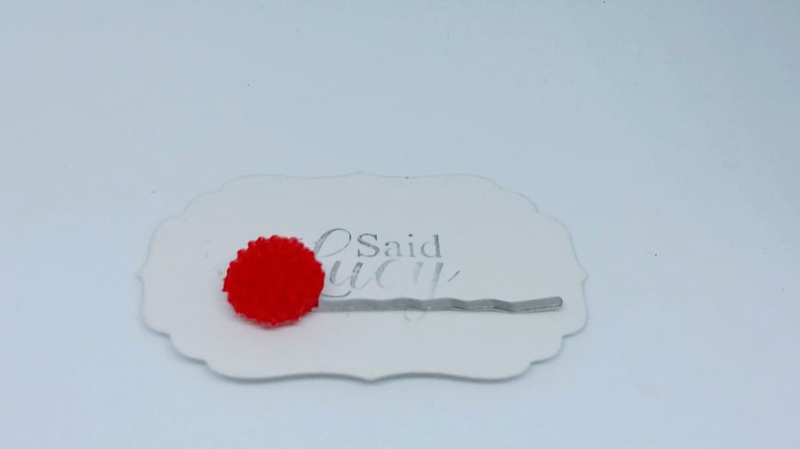 Red Flower bobby pin hair clip