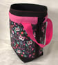 Large Cotton Canvas Drawstring Project Bag Day Of Dead Cats Sugar Skulls - Image 5