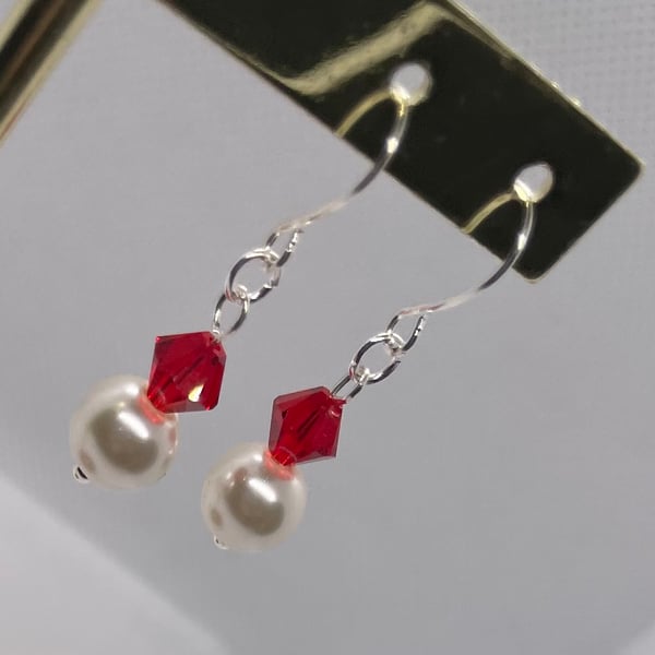 Pearl and Swarovski Earrings 