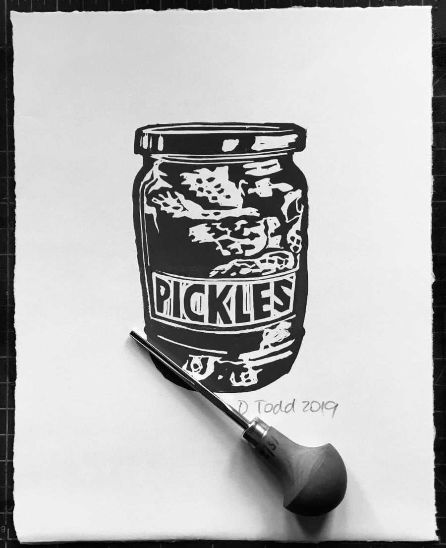 'Pickles' Linocut Print