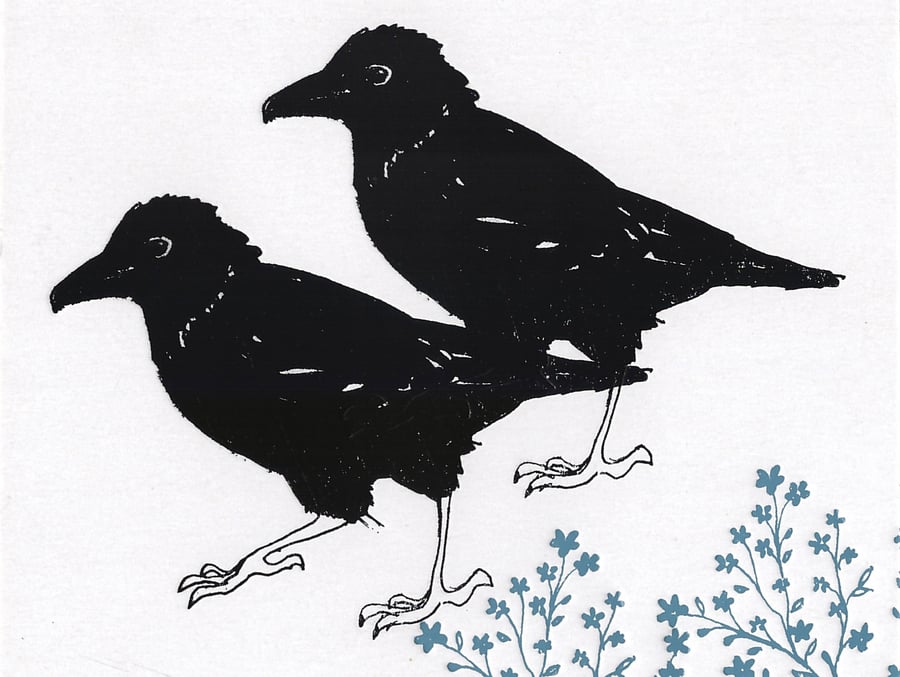 Crows - Greetings Card