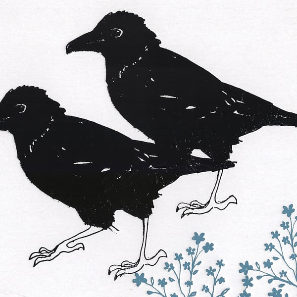 Crows - Greetings Card