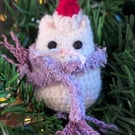 White Cat Christmas Tree Decoration, Cat Christmas Gift, Cat Hanging Decoration