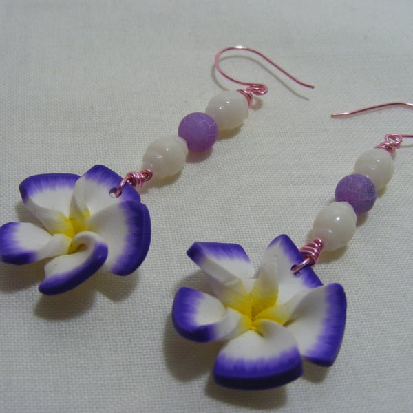 Polymer Clay Pansy Earrings