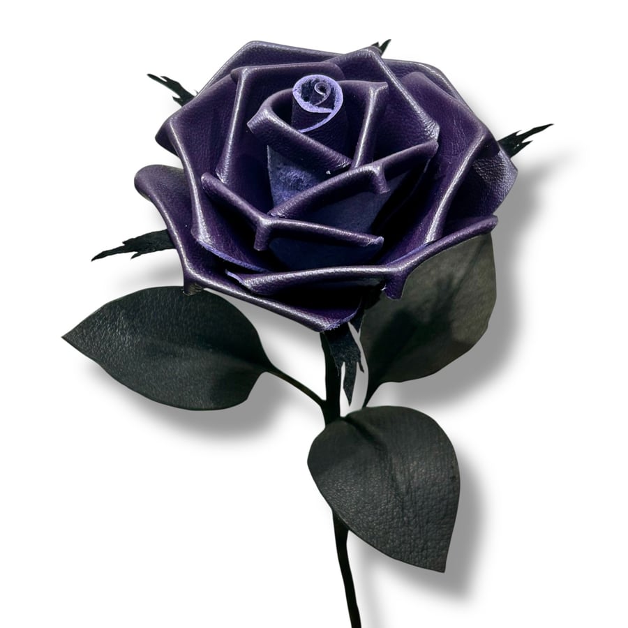 Nightshade – Dark Purple Gothic Leather Rose