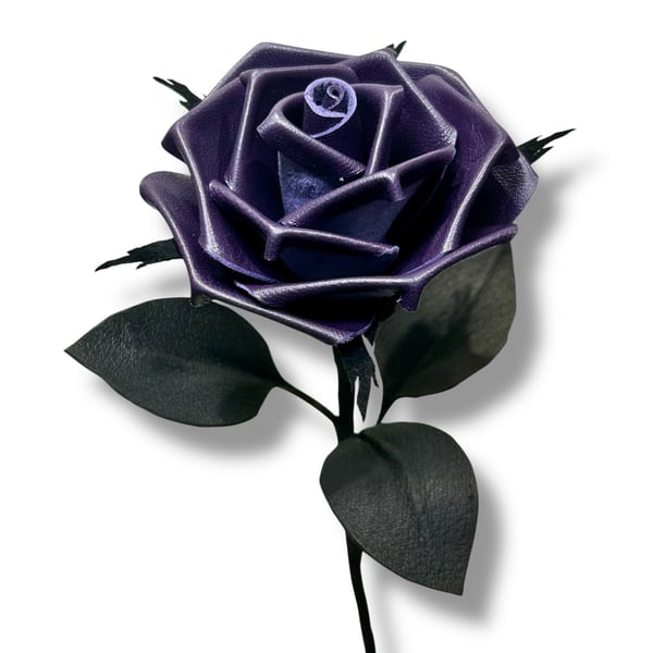 Purple Leather Rose - Dark Floral Fantasy Gift