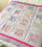 Single Bed or Lap Quilt. Floral Stitching Designs, Gift for Lady or Young Girl. - Image 1